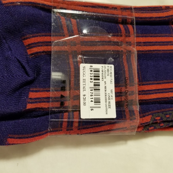 OZONE SOCKS New Mens Blue Red Check Fashion - Picture 4 of 6